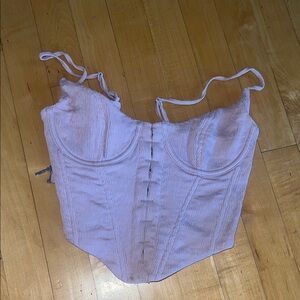 White Fox Pink Corset Top